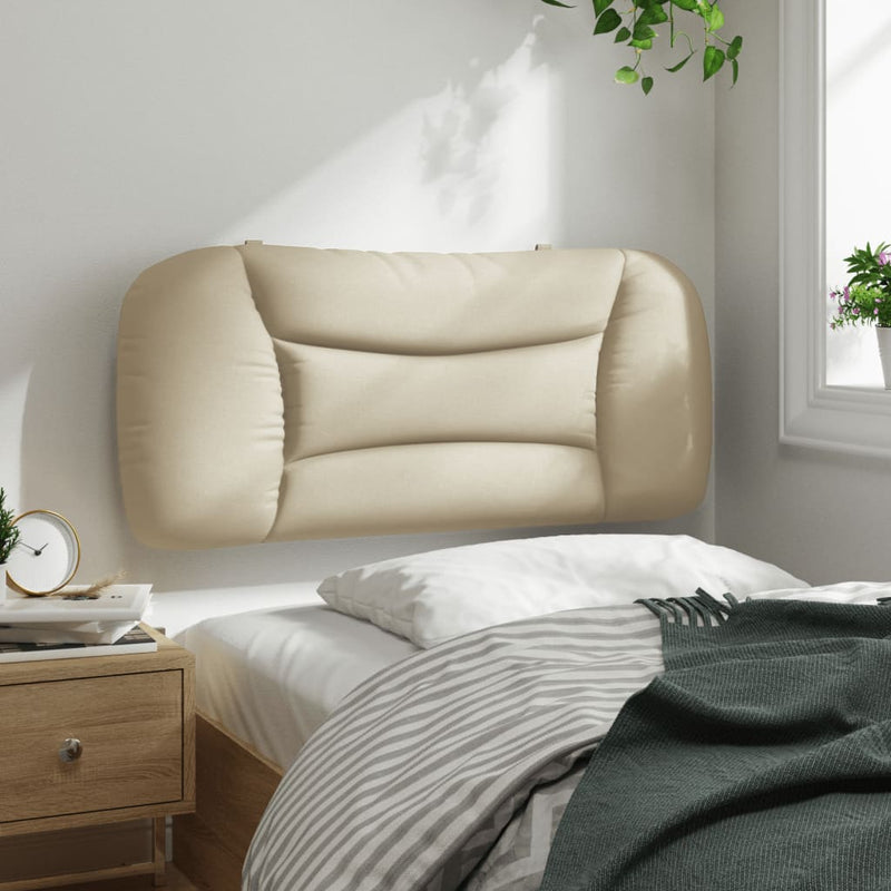 vidaXL krémszínű szövet fejtámla párna 90 cm