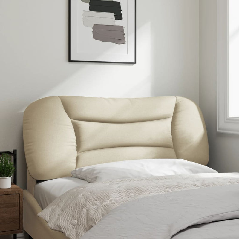vidaXL krémszínű szövet fejtámla párna 100 cm