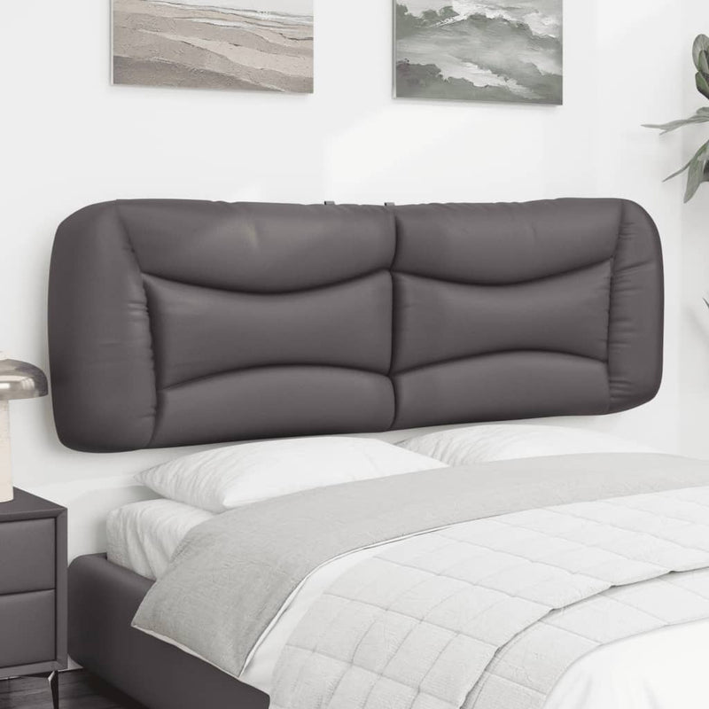 vidaXL szürke műbőr fejtámla párna 160 cm
