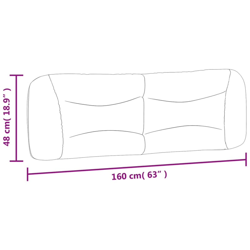 vidaXL szürke műbőr fejtámla párna 160 cm