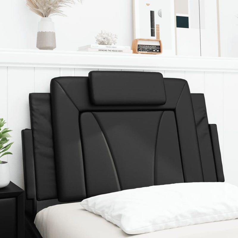 vidaXL fekete műbőr fejtámla párna 80 cm