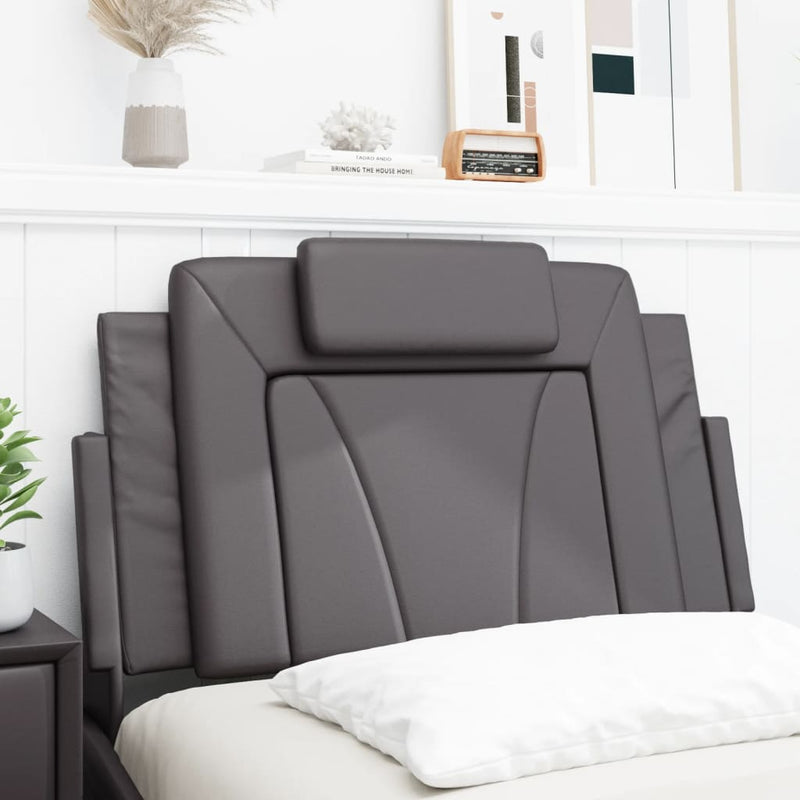vidaXL szürke műbőr fejtámla párna 80 cm
