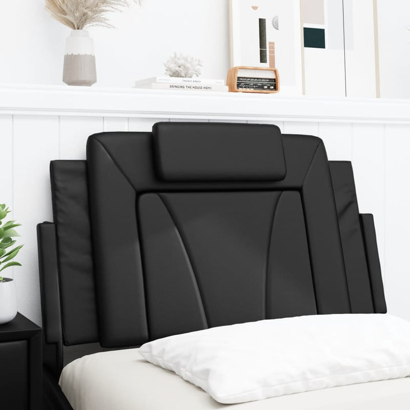 vidaXL fekete műbőr fejtámla párna 90 cm