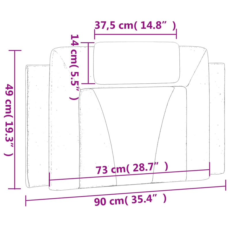 vidaXL fehér műbőr fejtámla párna 90 cm