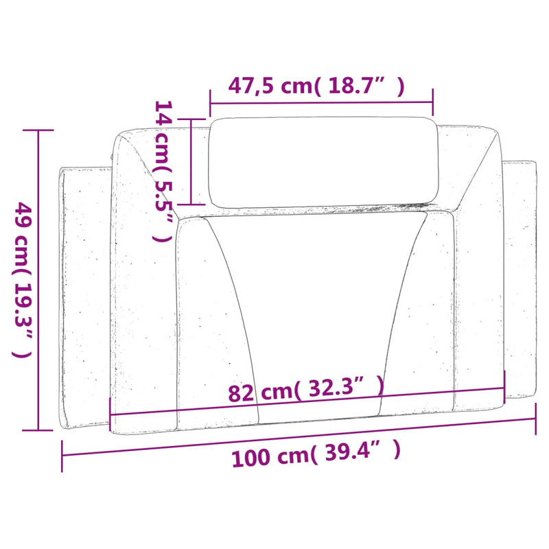 vidaXL fekete és fehér műbőr fejtámla párna 100 cm