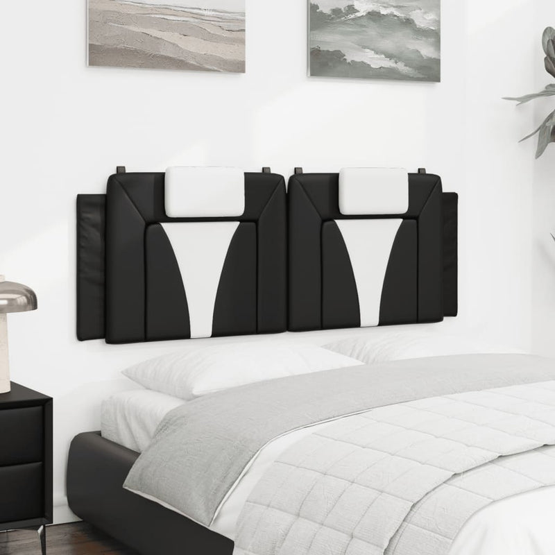 vidaXL fekete és fehér műbőr fejtámla párna 120 cm