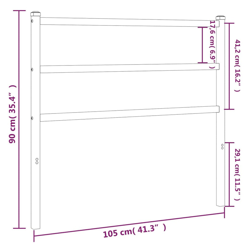 vidaXL fekete fém fejtámla 100 cm