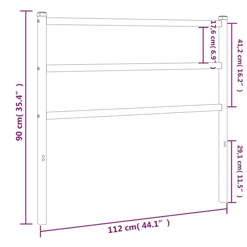 vidaXL fekete fém fejtámla 107 cm