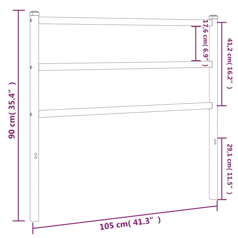 vidaXL fehér fém fejtámla 100 cm