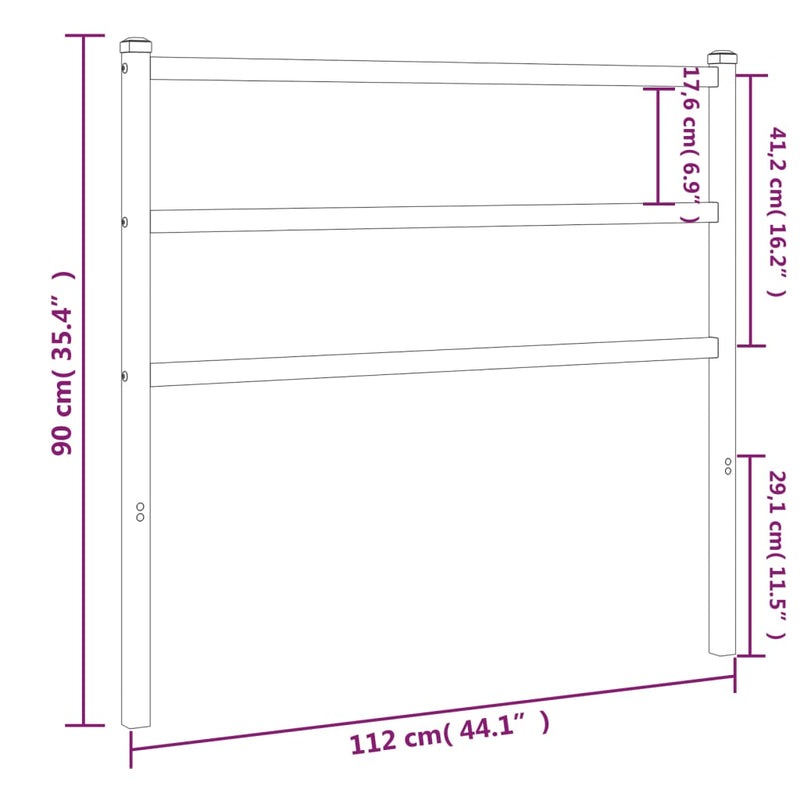 vidaXL fehér fém fejtámla 107 cm