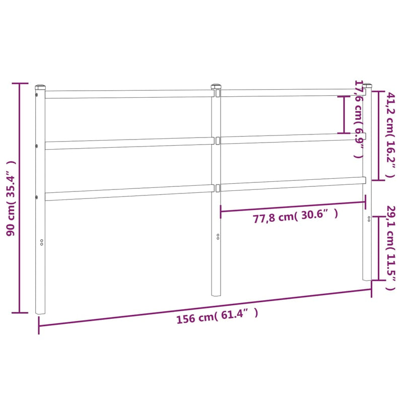 vidaXL fehér fém fejtámla 150 cm
