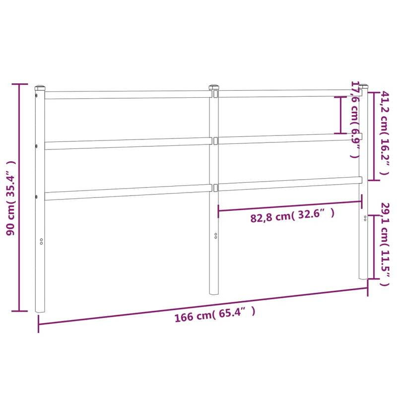 vidaXL fehér fém fejtámla 160 cm
