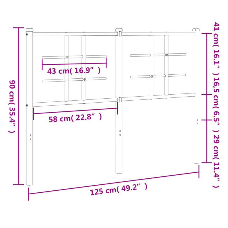 vidaXL fehér fém fejtámla 120 cm