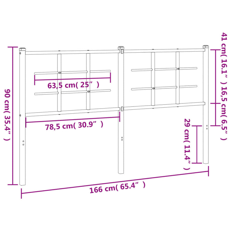 vidaXL fehér fém fejtámla 160 cm