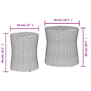 vidaXL 2 db szürke polyrattan kerti kisasztal fa asztallappal