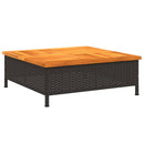vidaXL fekete polyrattan és akácfa napernyőtalp-burkolat 70x70x25 cm