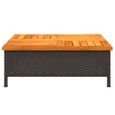 vidaXL fekete polyrattan és akácfa napernyőtalp-burkolat 70x70x25 cm