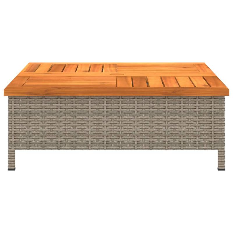 vidaXL szürke polyrattan és akácfa napernyőtalp-burkolat 70x70x25 cm