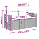 vidaXL 2 személyes fekete polyrattan kerti kanapé párnával