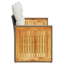 vidaXL 2 személyes fekete polyrattan kerti kanapé párnával