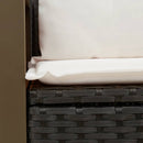 vidaXL 2 személyes fekete polyrattan kerti kanapé párnával