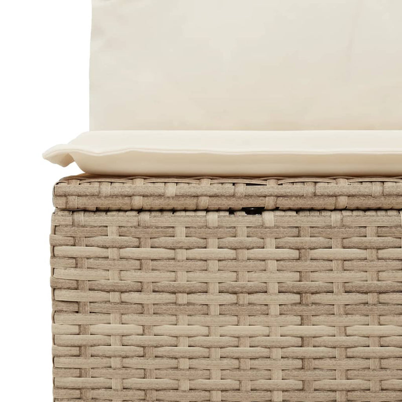 vidaXL 2 személyes bézs polyrattan kerti kanapé párnával