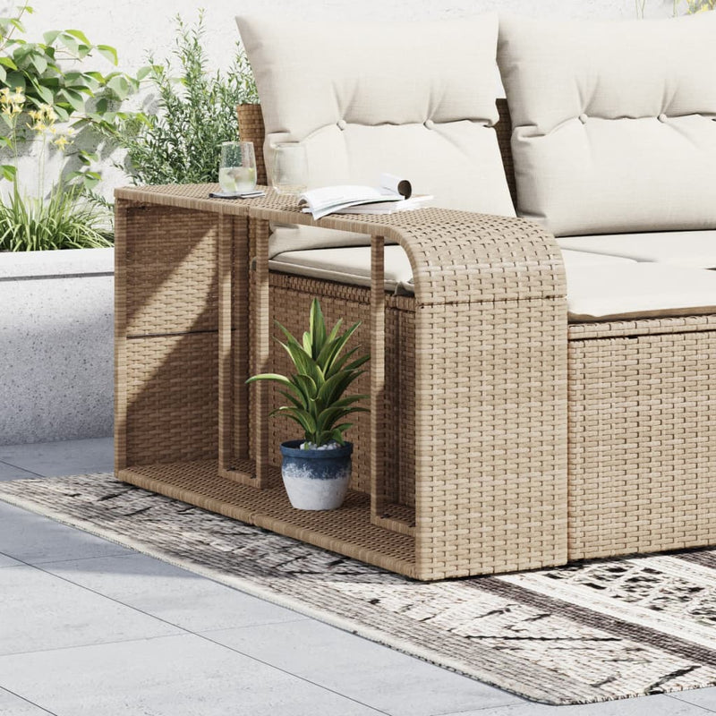 vidaXL 2 db bézs polyrattan tárolópolc