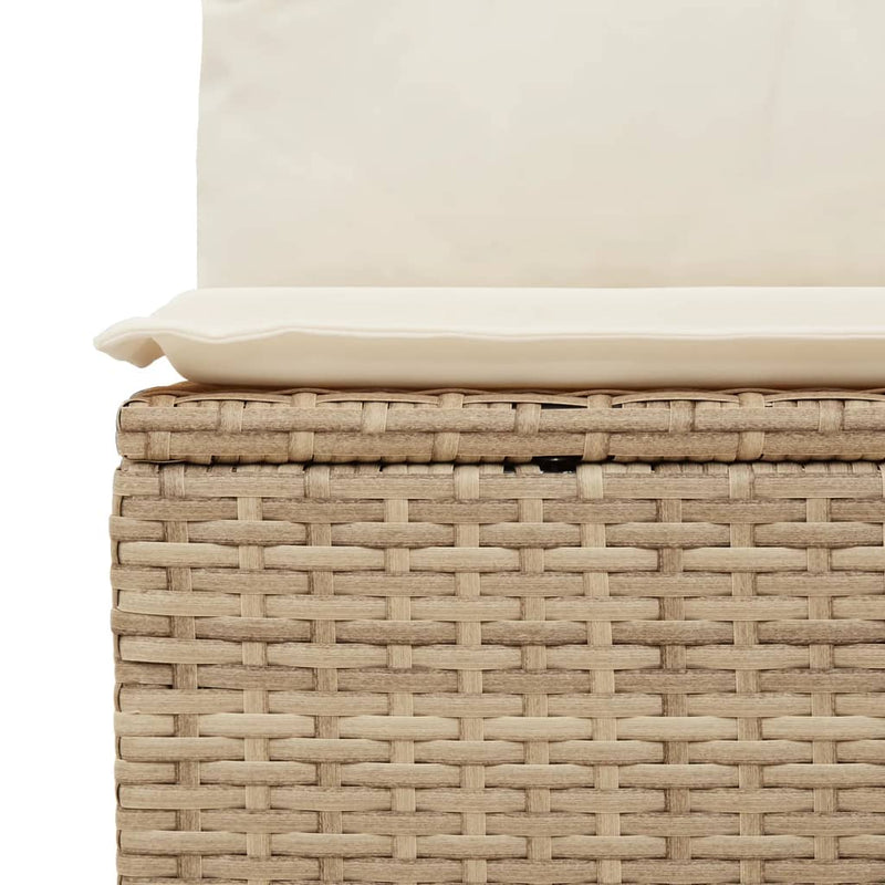 vidaXL 3 személyes bézs polyrattan kerti kanapé párnával