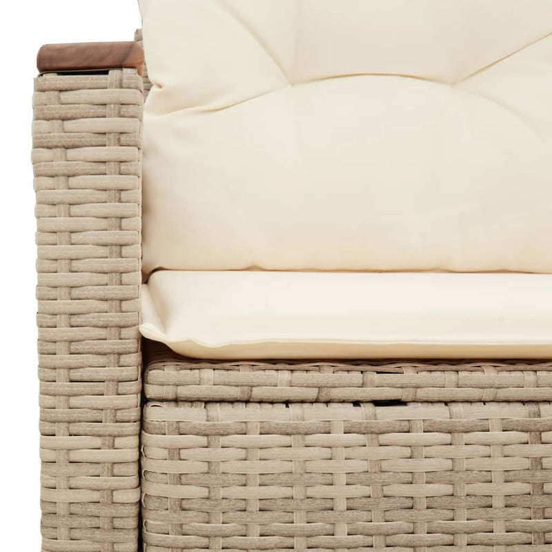 vidaXL 2 személyes bézs polyrattan kerti kanapé párnával