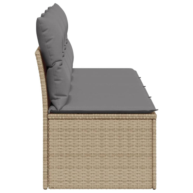 vidaXL 4 személyes bézs polyrattan kerti kanapé párnával