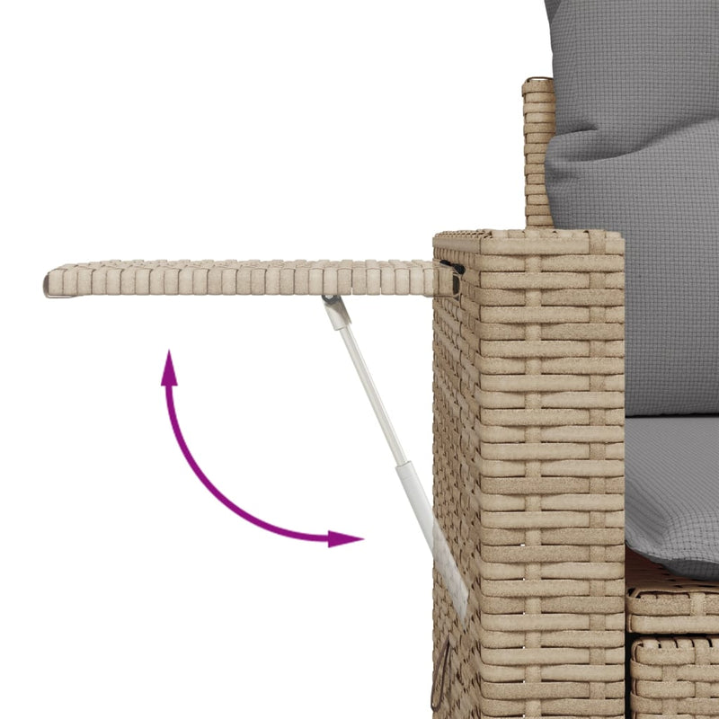 vidaXL 2 személyes bézs polyrattan kerti kanapé párnával