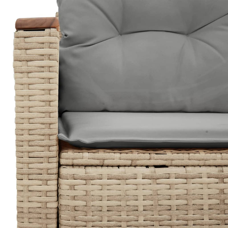 vidaXL 2 személyes bézs polyrattan kerti kanapé párnával