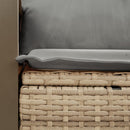 vidaXL 2 személyes bézs polyrattan kerti kanapé párnával