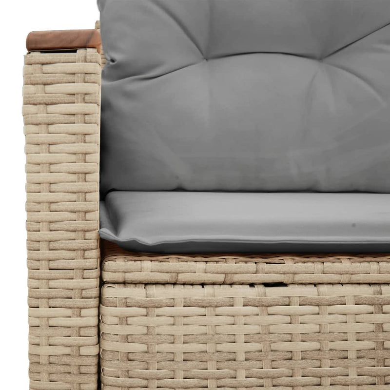 vidaXL 2 személyes bézs polyrattan kerti kanapé párnával