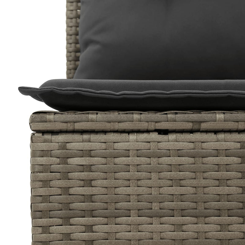 vidaXL 2 személyes szürke polyrattan kerti kanapé párnával