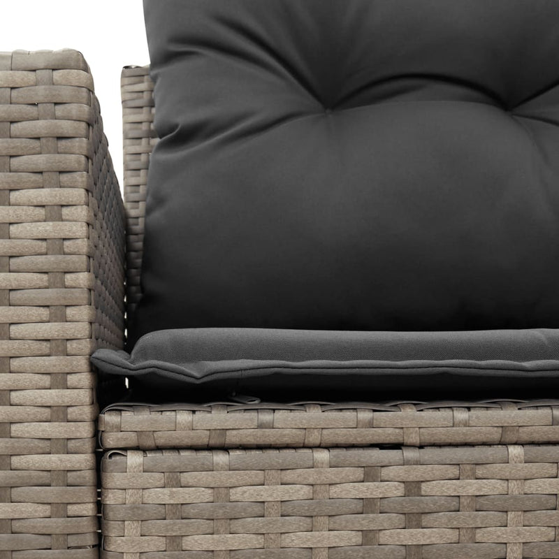 vidaXL 2 személyes szürke polyrattan kerti kanapé párnával