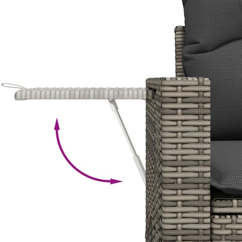 vidaXL 2 személyes szürke polyrattan kerti kanapé párnával