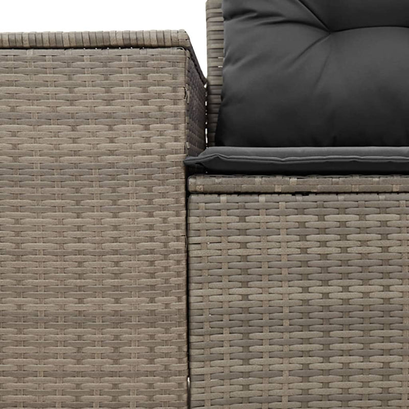 vidaXL 2 személyes szürke polyrattan kerti kanapé párnával