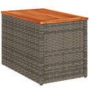 vidaXL 2 db szürke polyrattan és tömör fa kerti kisasztal 55x34x37 cm