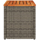 vidaXL 2 db szürke polyrattan és tömör fa kerti kisasztal 55x34x37 cm