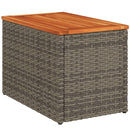 vidaXL 2 db szürke polyrattan és tömör fa kerti kisasztal 55x34x37 cm