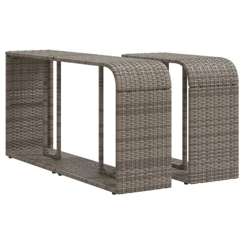 vidaXL 2 db szürke polyrattan tárolópolc