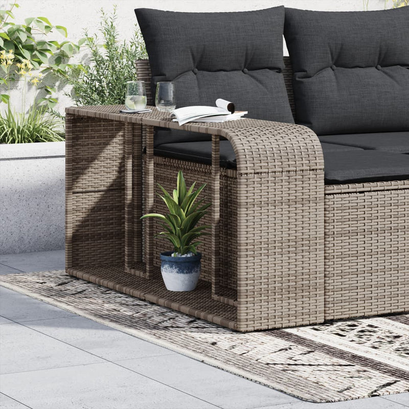 vidaXL 2 db szürke polyrattan tárolópolc