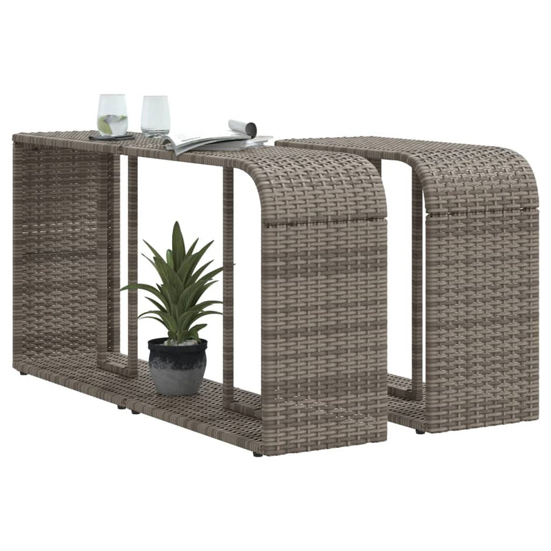 vidaXL 2 db szürke polyrattan tárolópolc
