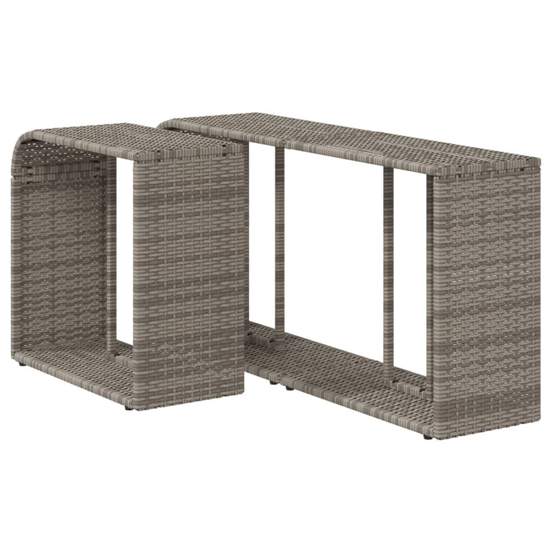 vidaXL 2 db szürke polyrattan tárolópolc