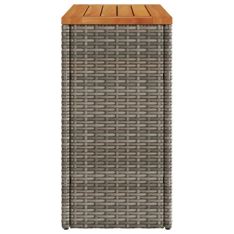 vidaXL szürke polyrattan falapos kerti kisasztal 58 x 27,5 x 55 cm