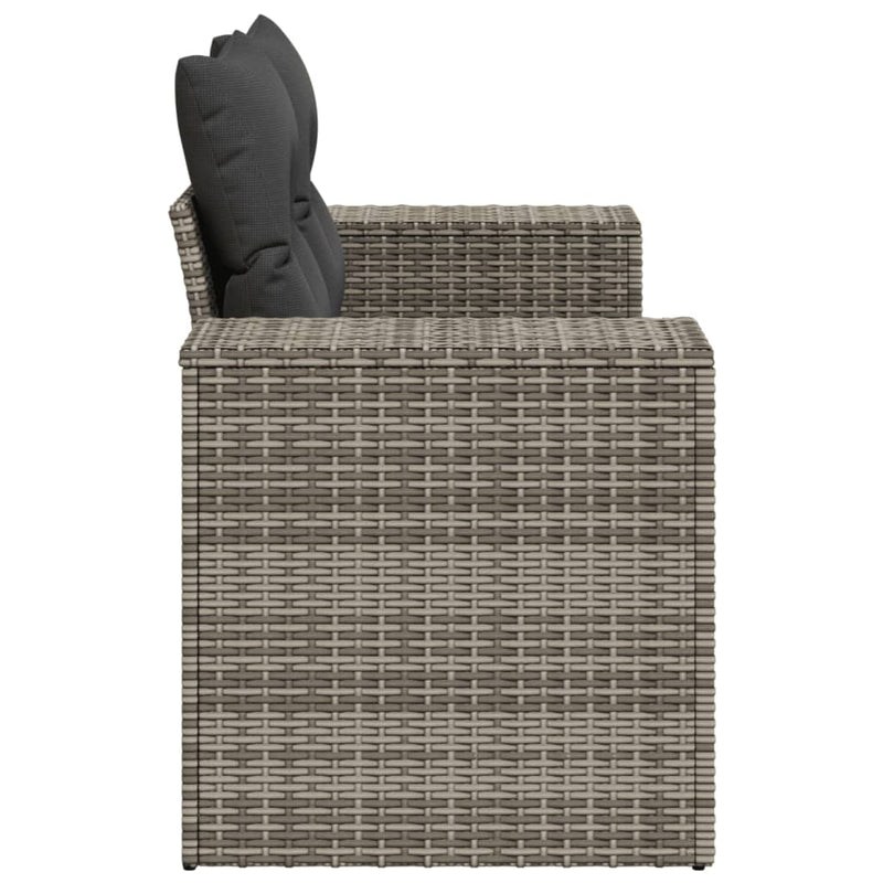 vidaXL 2 személyes szürke polyrattan kerti kanapé párnával