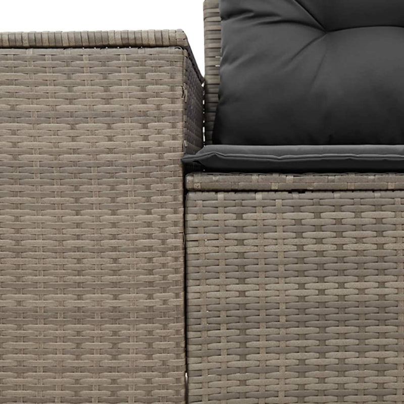 vidaXL 2 személyes szürke polyrattan kerti kanapé párnával