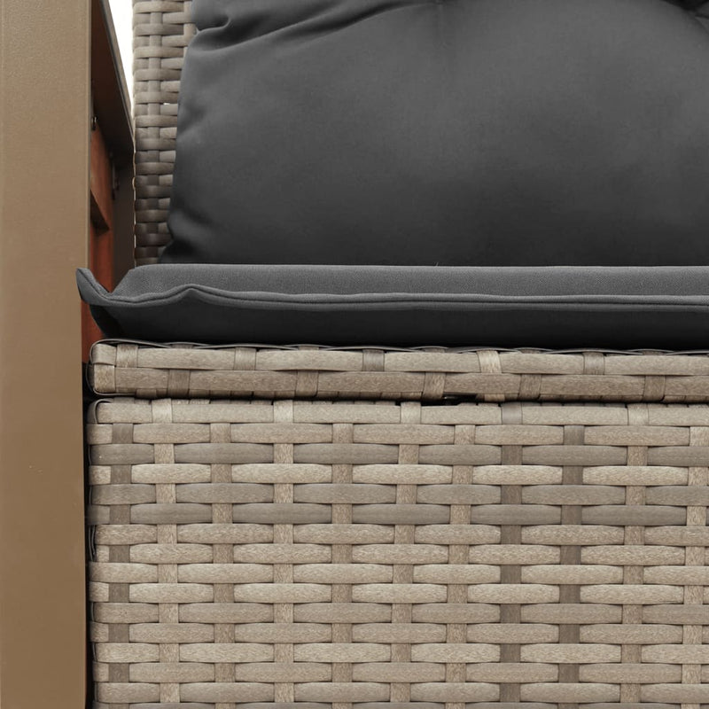 vidaXL 2 személyes szürke polyrattan kerti kanapé párnával