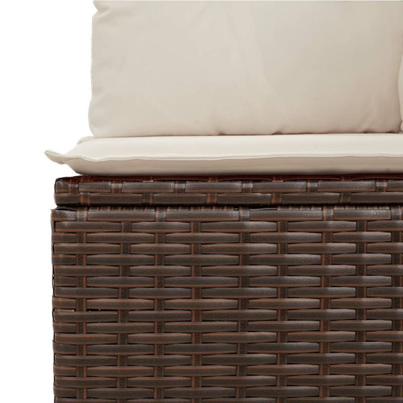 vidaXL 4 személyes barna polyrattan kerti kanapé párnával